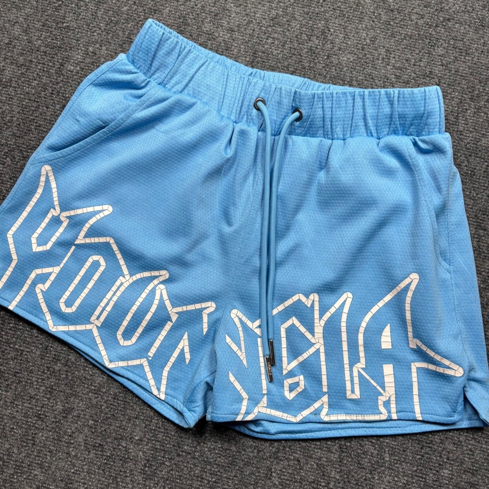 YoungLA Mesh Shorts Mens Medium Blue Graphic YLA3023 Model 1109